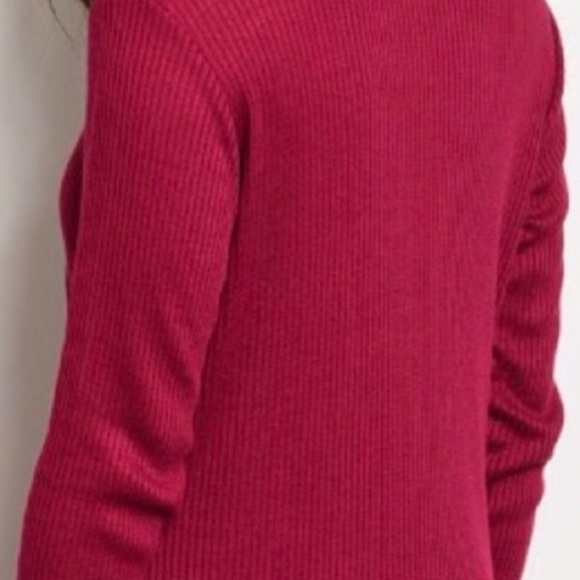 WINE RIBBED KNIT LACE-UP MAXI DRESS - Picture 4 of 6